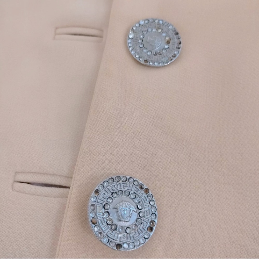 [Versace] Classic Vintage Yellow Blazer Embellished Buttons Women’s Sz 38 / US 2 - Picture 7 of 14